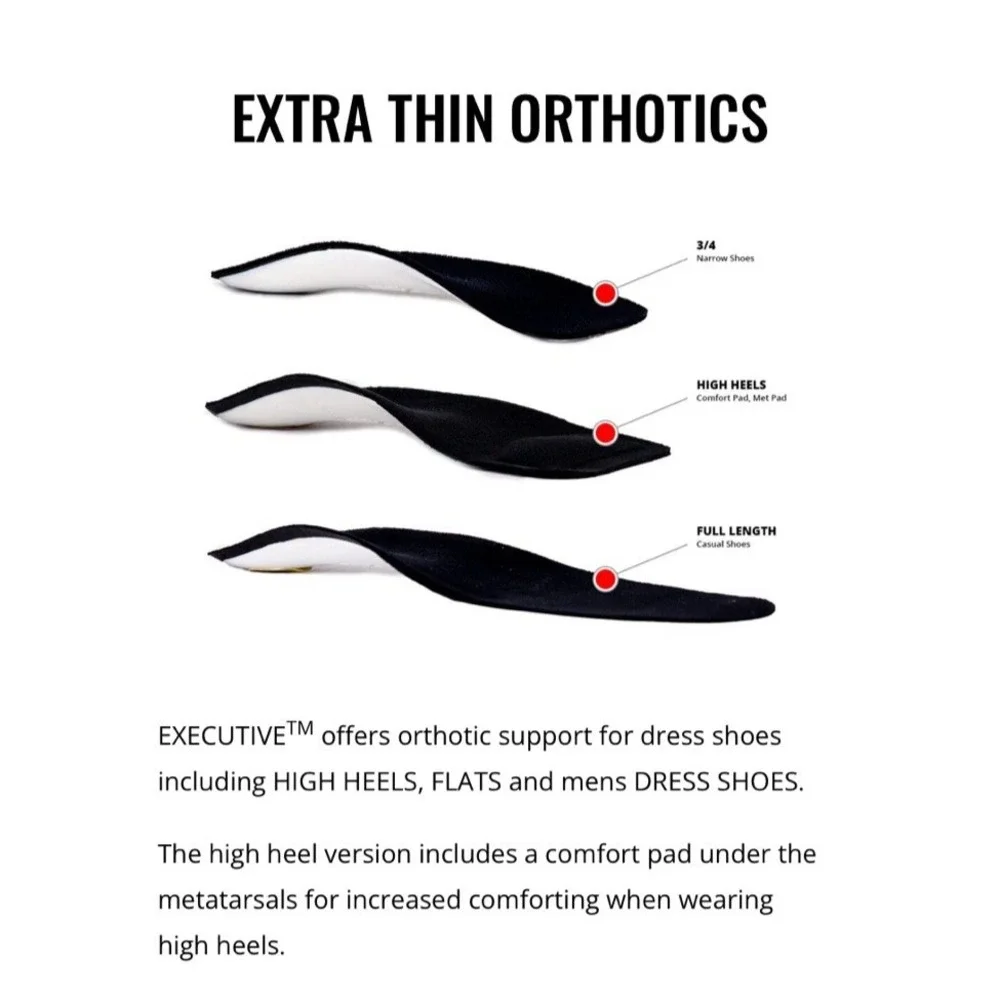 Redi-Thotics Executive Dress Orthotics High Heels Size A Men 5–6.5 Women 6–7.5 S